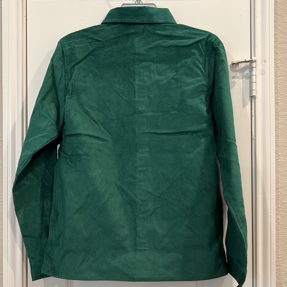 NWT! Disney Christmas Mickey green corduroy button up collared shirt - Picture 2 of 5